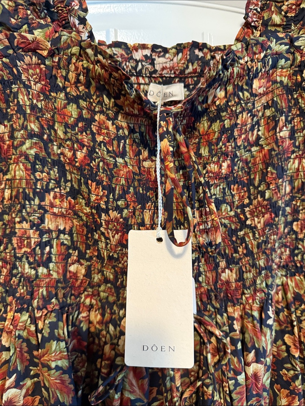 SOLD DÔEN Bijou Dress Noir Rêve des Jardins Floral Organic Cotton - Picture 3 of 11